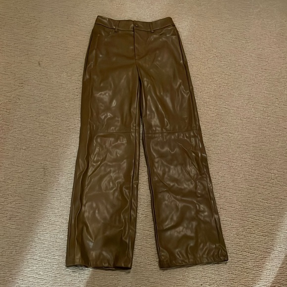 NWOT Mocha brown leather pants size medium - Picture 3 of 7